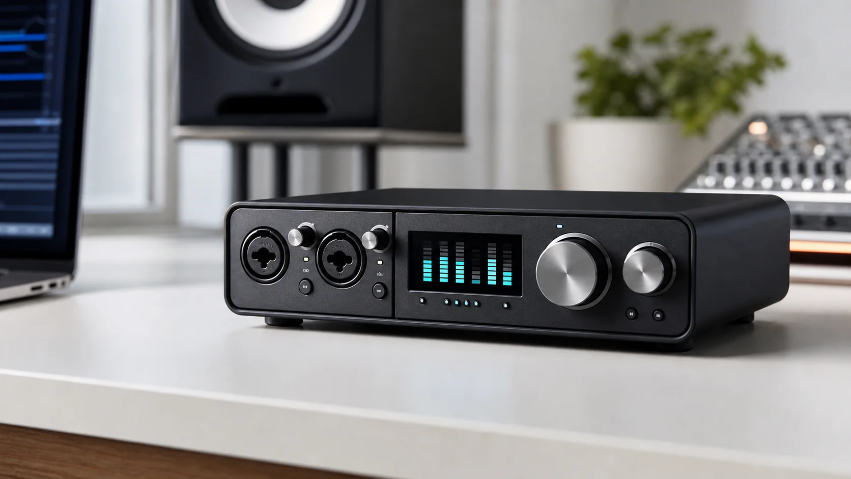 MOTU M4 connected in a Mac-based studio